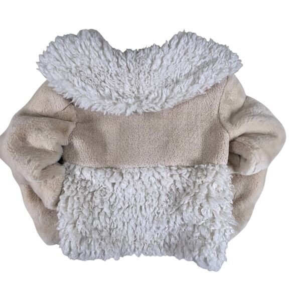 Steve Madden Winterlyn Jacket XS Natural Sherpa Faux Fur Teddy Coat Scandi Girl - Picture 7 of 16